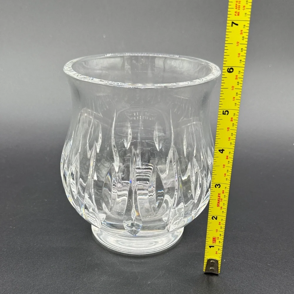 MARQUIS By WATERFORD Crystal Vase Candle Votive 5 1/2in ARIEL Pattern Vintage
